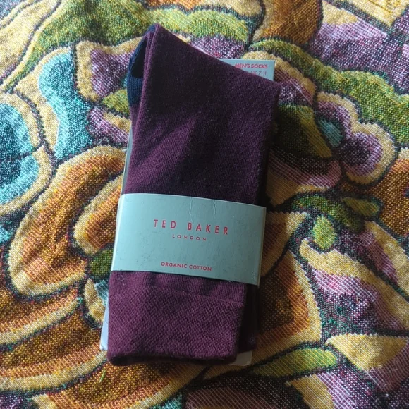 Ted Baker Burgundy Dress Socks - Picture 1 of 4